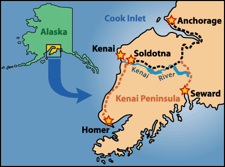 Kenai Peninsula Map, Alaska